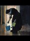 an elderly nun with a blue cleaning pail