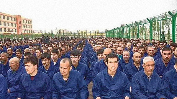 Uighurs at a dentention center in Xinjiang, China