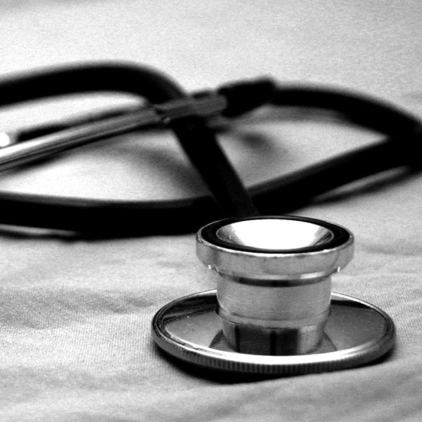 Stethoscope on a white background
