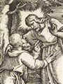 engraving of Christ healing a leper
