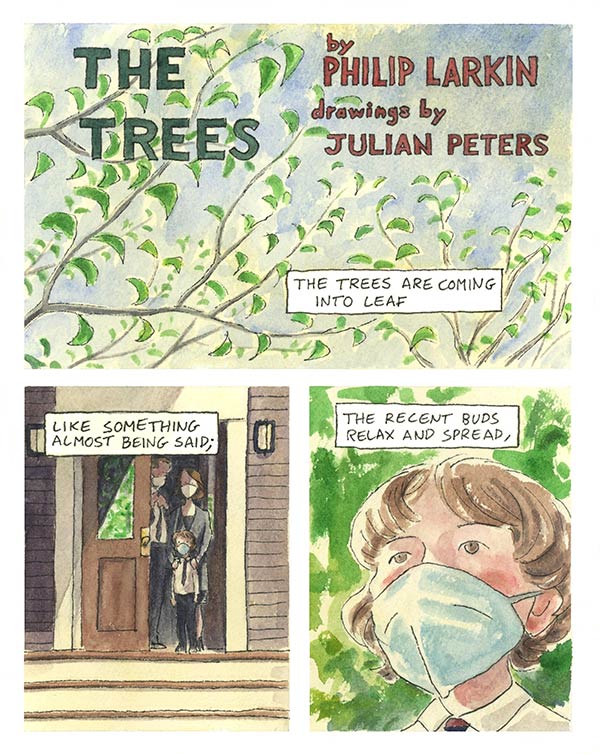 illustration of The Trees by Philip Larkin