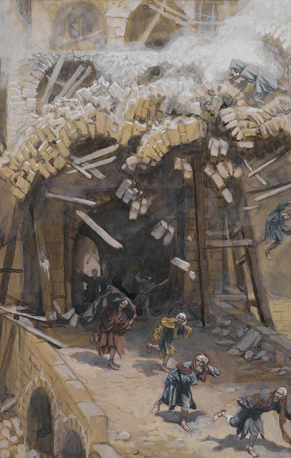 painting of the Siloam Temple collapsing