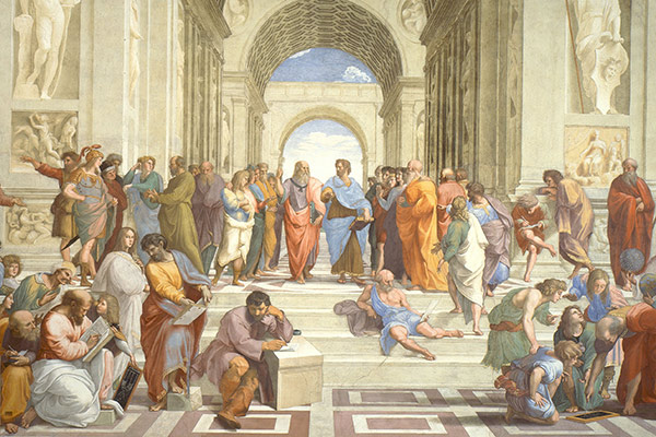 painting of The School of Athens by Raffaello Sanzio da Urbino