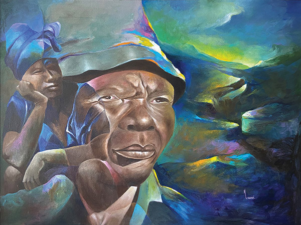 Massé Mansour, Uncertainties, acrylic, 2017