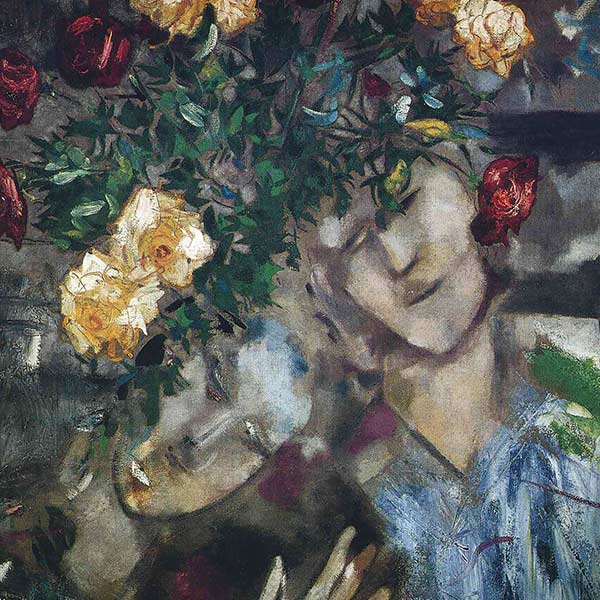 Lovers with Flowers by Marc Chagall