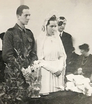 Retrato de una pareja el dia de su boda