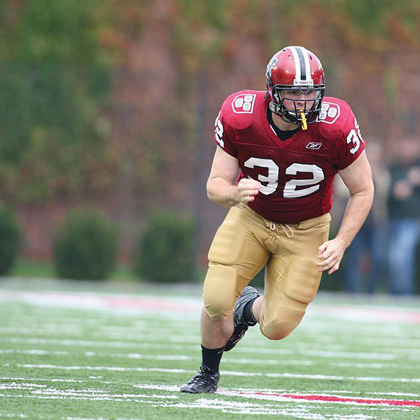 El autor como fullback titular de Harvard