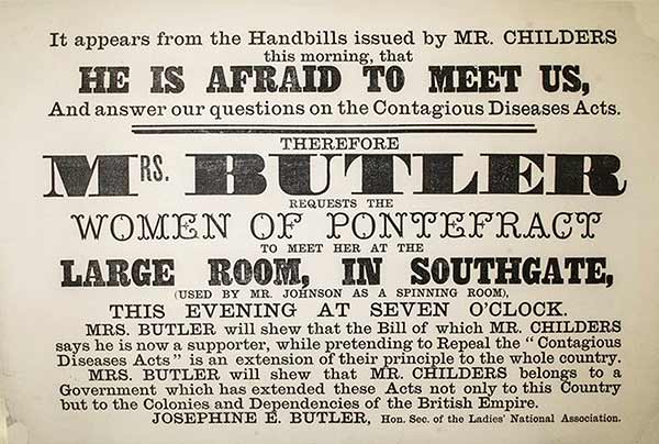 Handbill issued prior to a talk during the 1872 Pontefract by-election
