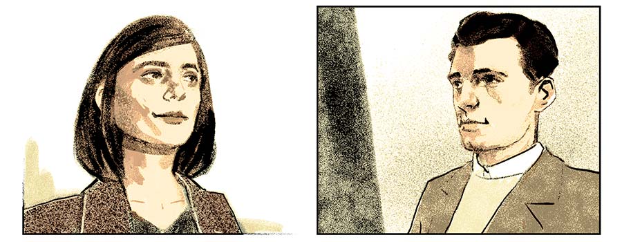 illustration of Hans and Sophie Scholl