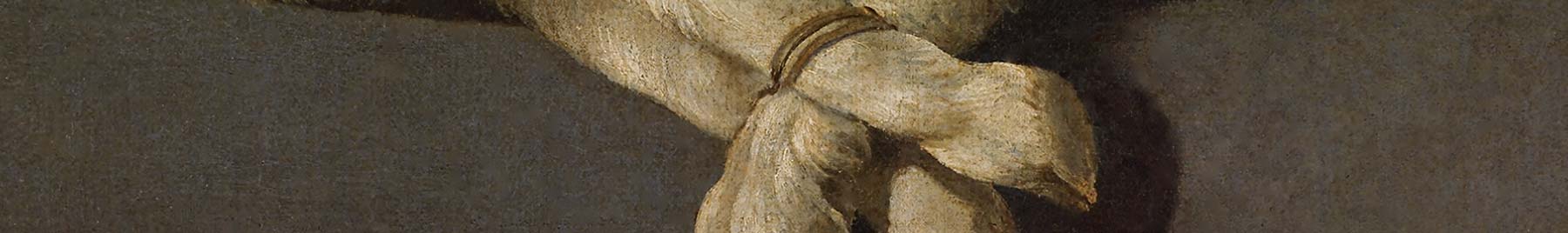 detail of a painting of a lamb