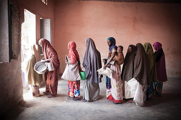 women in Djibouti waiting in line