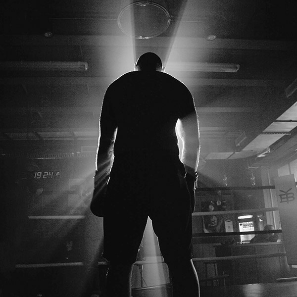 silhouette of a boxer