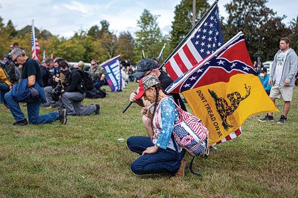 Proud Boys and Patriot Prayer demonstrators in Portland, September 2020