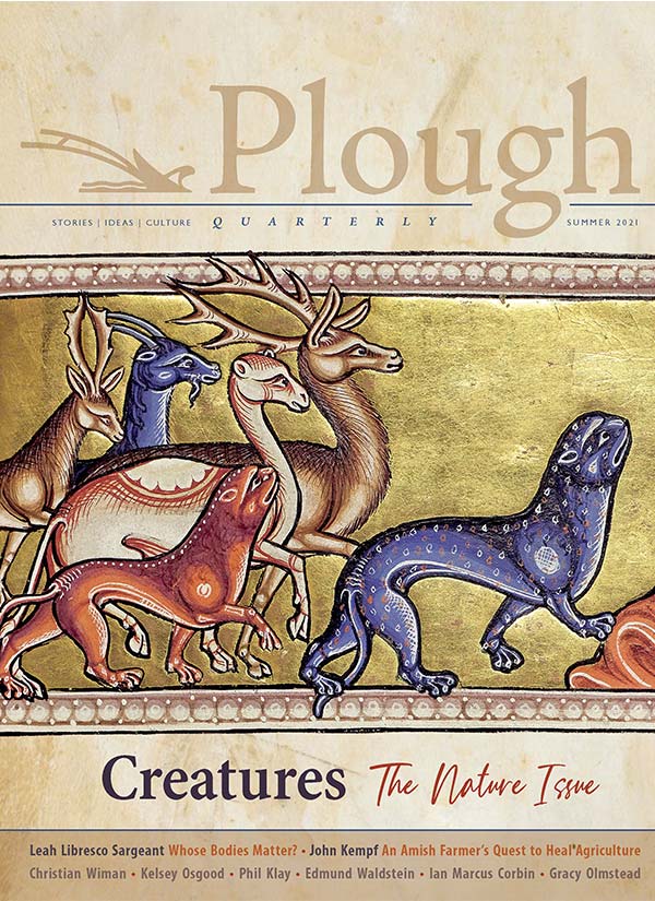 front cover of Plough Quarterly No. 28: Creatures: detail from an illuminated manuscript showing a parade of animals