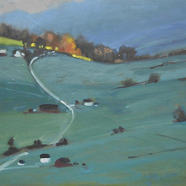 a painting of a winding path
