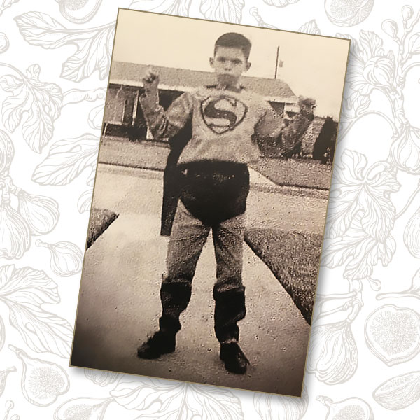 Childhood photo of Steven Saldaña, the author’s father, dressed as Superman