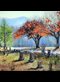 painting of a New England cemetery in autumn
