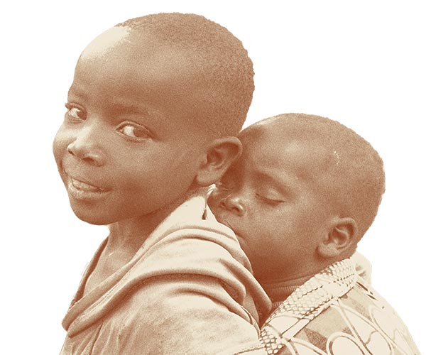 foto de dos niños ruandeses