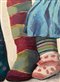 painting of childrens feet wearing mismatched socks