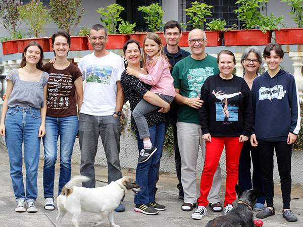 group of happy people standing together