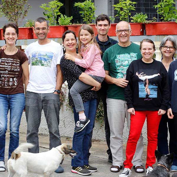 group of happy people standing together