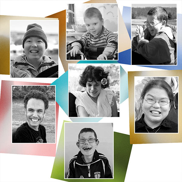 a collage of smiling children