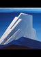 artwork of a large white rock against a blue sky