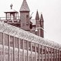 prison fence and security camera