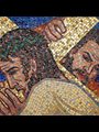 mosaic of Simon helping Christ carry the cross