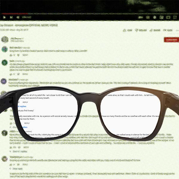 image of glasses and YouTube comments