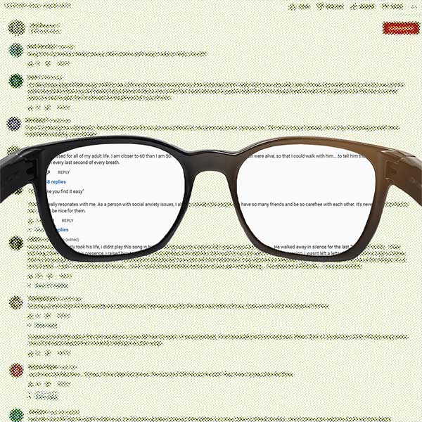 image of glasses and YouTube comments