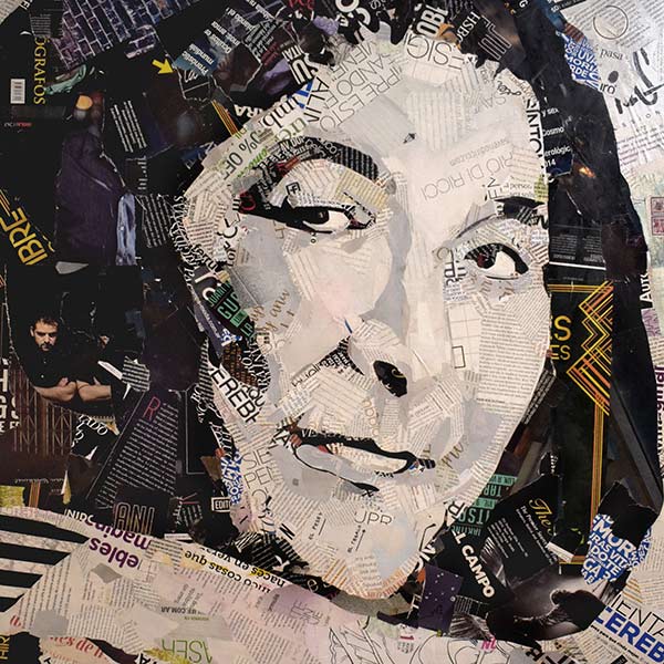 collage artwork of Mercedes Sosa