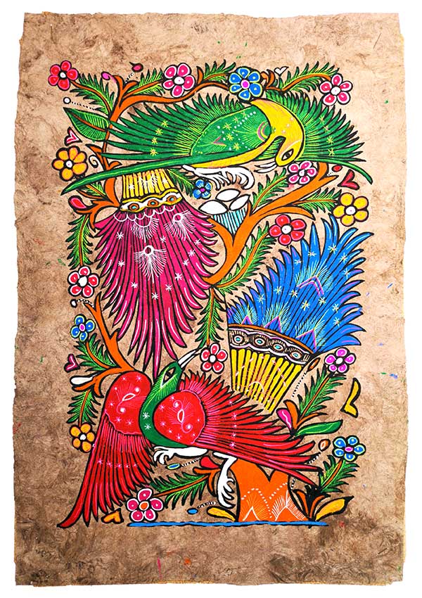 artwork of birds and flowers