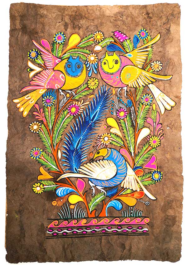 artwork of birds and flowers