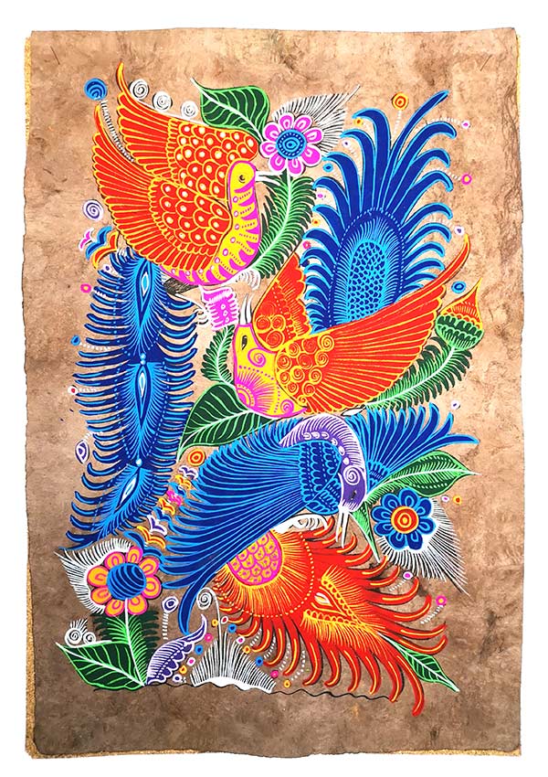 artwork of birds and flowers