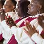 a church choir singing