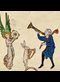 images from old illuminated manuscripts showing people playing instruments