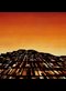 painting of a tall building with lit up windows in the dusk