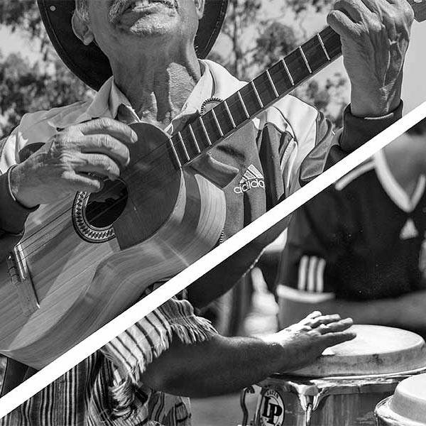 collage of people playing various instruments