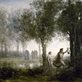 painting of Orpheus holding a harp and leading Eurydice by the hand
