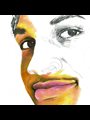 partly colored sketch of John Crawford III