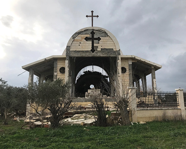 The Church of the Virgin Mary in Tel Nasri on the Khabur River that ISIS blew up in 2015.