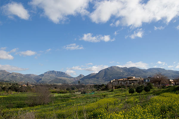 mountainous landscape in Sicily, Italy