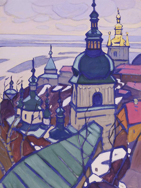 painting of a bell tower in Kiev