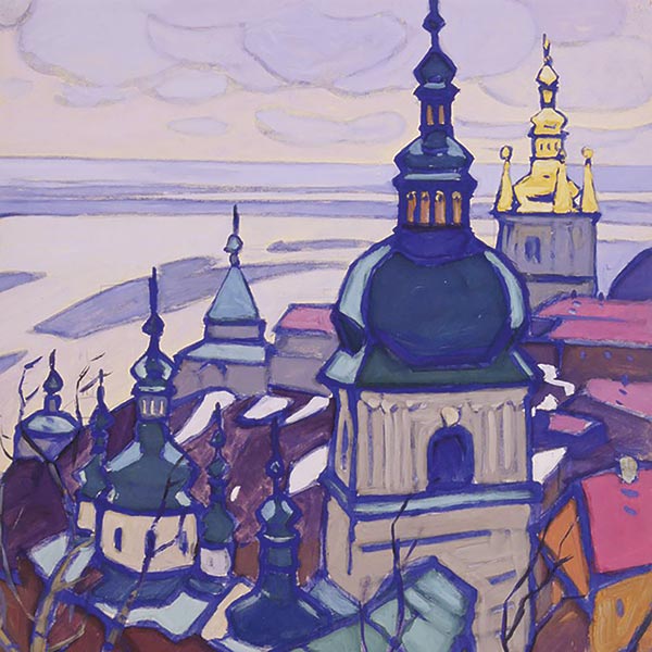 painting of a bell tower in Kiev