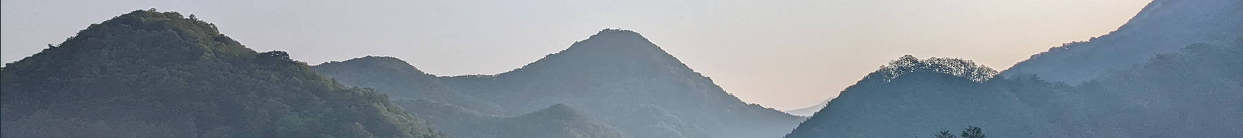 Mountains surround the Bruderhof community in Yeongwol, South Korea.