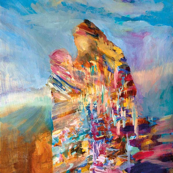 impressionistic painting of two people standing side by side