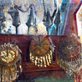 abstract brown, gold and red painting