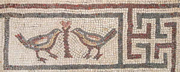 mosaic of two doves