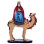 painted carving of a king on a camel